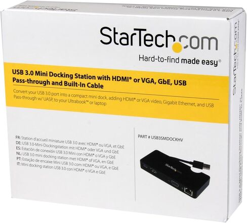 StarTech.com USB 3.0 إلى DVI محول مع منفذ USB واحد - 1920x1200 - بطاقة فيديو ورسومات خارجية - محول شاشة مزدوجة - يدعم ويندوز (USB32DVIEH) in Kuwait