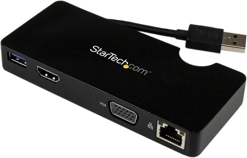 StarTech.com USB 3.0 إلى DVI محول مع منفذ USB واحد - 1920x1200 - بطاقة فيديو ورسومات خارجية - محول شاشة مزدوجة - يدعم ويندوز (USB32DVIEH) in Kuwait
