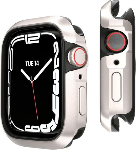 MAGEASY Aircraft-Grade Aluminum Rugged Case for Apple Watch Ultra 3, Ultra 2, Apple Watch Ultra 49mm | 2 in 1 Metal Hard Shell with Shockproof Inner Bumper for Max Protection, Odyssey - Midnight Black in Kuwait