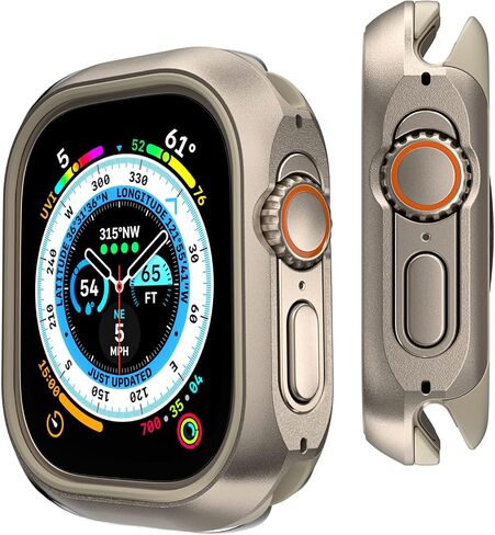MAGEASY Aircraft-Grade Aluminum Rugged Case for Apple Watch Ultra 3, Ultra 2, Apple Watch Ultra 49mm | 2 in 1 Metal Hard Shell with Shockproof Inner Bumper for Max Protection, Odyssey - Midnight Black in Kuwait