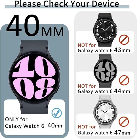 [12Pack] RICHONE Bling Case Compatible with Samsung Galaxy Watch 7 40mm Screen Protector, HD Full Protection Flexible TPU Watch Bumper Cover Anti Scratch Samsung Watch 7 Accessory (SM-L300 · 40MM) in Kuwait
