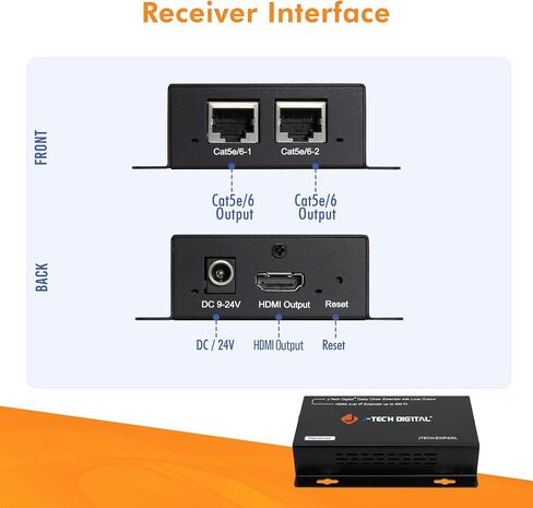J-Tech Digital ® ProAV ® Unlimited N x N HDMI Extender Over Ethernet Cat6 Extender Matrix 12X12 8X8 Switch Switcher Extender by Single Ethernet Cable up to 400ft (Receiver) in Kuwait
