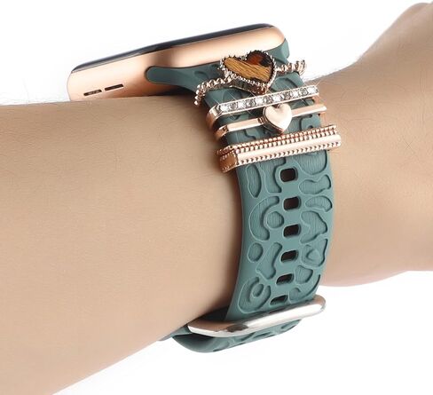 Decorative Rings Loops Compatible with Apple Watch Silicone Bands Charms in Kuwait