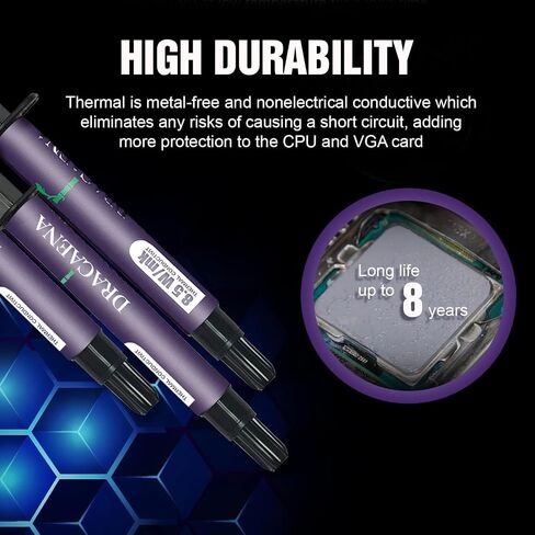 Dracaena 5 pack of Thermal Compound Paste (4 Gram), Carbon Based High Performance, Heatsink Paste, Thermal Compound CPU for All Coolers, Thermal Interface Material-CT9 in Saudi Arabia