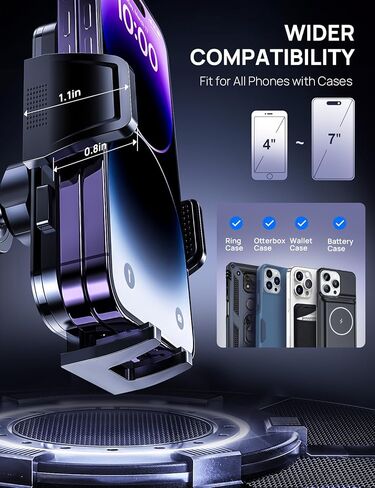 حامل هاتف مطور لتركيب فتحة تهوية السيارة مع مشبك خطاف فولاذي قابل للسحب، تشغيل بيد واحدة، حامل مشبك حر اليدين لهواتف iPhone وSamsung وHuawei وGoogle وNokia وجميع الهواتف الذكية in Kuwait