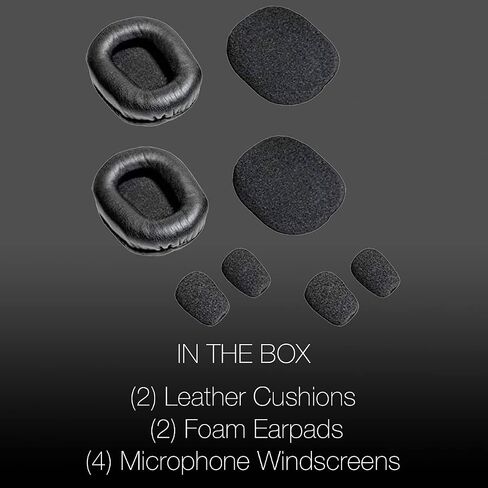 Ear Pad Cushion Kit for Blue Parrott B350-XT Bluetooth Headset, 2 Leather Cushions, 2 Foam Earpads, 4 Microphone Windscreens by Global Teck in Saudi Arabia