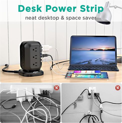 برج مشترك الطاقة AiJoy USB C مع 12 منفذ تيار متردد و4 منافذ USB باللون الأرجواني in Kuwait