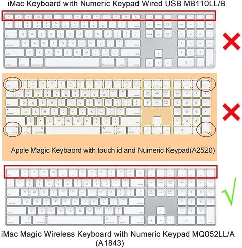 Ultra Thin Clear Keyboard Cover Protector Skin for Apple Wireless Magic Keyboard (for Magic Keyboard (MLA22LL/A)) in Kuwait