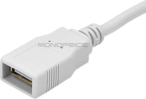 كابل Monoprice بطول 3 أقدام USB 2.0 ذكر إلى أنثى بطول 28/24AWG (مطلي بالذهب) (105432)، أسود in Saudi Arabia