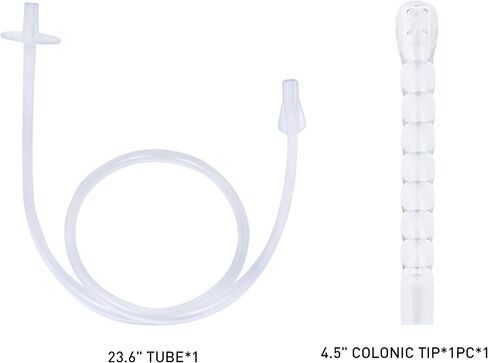 TopQuaFocus 8oz Enema Bulb Kit Anal and Vaginal Douche Bulb for Men Flushing System Enemas Silicone Bulb with 23.6in Hose+4 Replaceable Nozzles (Black) in Saudi Arabia