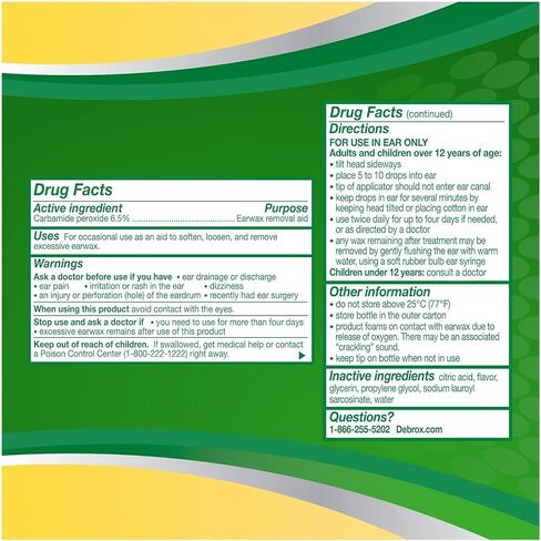 Debrox Ear Wax Removal Kit - Includes Bulb Syringe and 0.5 Fl Oz Removal Drops for Cleaning Ears (Pack of 2) in Kuwait