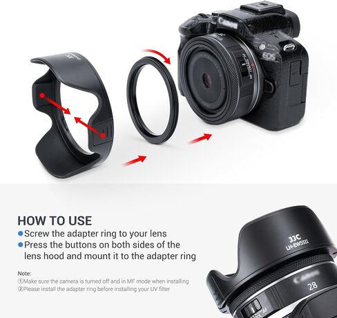 غطاء عدسة توليب من JJC لكاميرا Canon RF 28 مم f/2.8 STM، يحل محل EW-55 in Kuwait