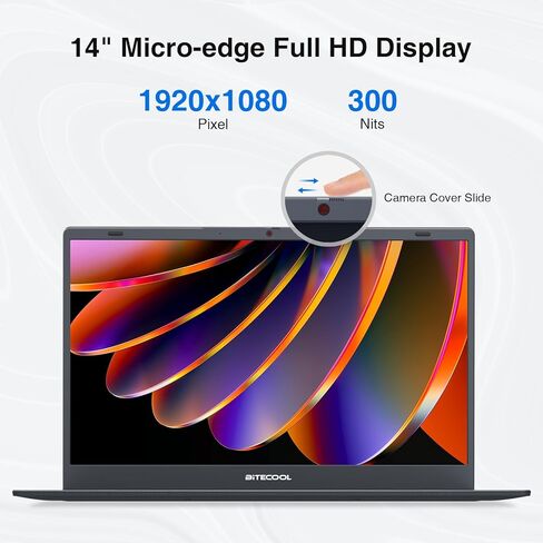 كمبيوتر محمول BiTECOOL مقاس 14 بوصة يعمل بنظام Windows 11، وذاكرة وصول عشوائي 12 جيجابايت وذاكرة وصول عشوائي 512 جيجابايت NVMe SSD، ومعالج Intel Core N95 يصل إلى 3.4 جيجا هرتز، وشاشة FHD IPS، وواي فاي 2.4 جيجا/5 جيجا، وBT 5.0، وRJ45، ونوع C، وكاميرا ويب و in Kuwait