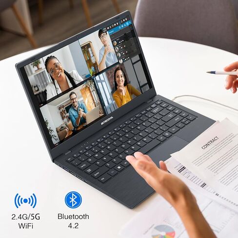 كمبيوتر محمول BiTECOOL مقاس 14 بوصة يعمل بنظام Windows 11، وذاكرة وصول عشوائي 12 جيجابايت وذاكرة وصول عشوائي 512 جيجابايت NVMe SSD، ومعالج Intel Core N95 يصل إلى 3.4 جيجا هرتز، وشاشة FHD IPS، وواي فاي 2.4 جيجا/5 جيجا، وBT 5.0، وRJ45، ونوع C، وكاميرا ويب و in Kuwait