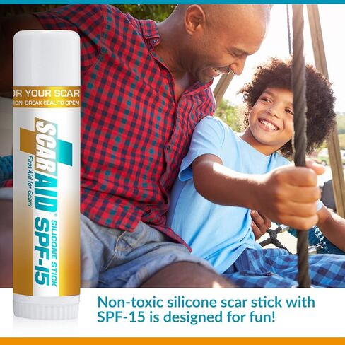عصا جل السيليكون للندبات SPF-15 - جل الندبات السيليكون الطبي للندبات الجراحية - جل الندبات السيليكون الخارجي بحجم الجيب - فعالية أوراق الندبات السيليكون وشريط السيليكون - 4.25 جرام من ScarAid in Saudi Arabia