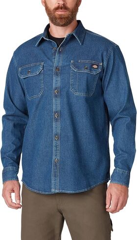 Dickies mens Dickies Men's Flex Ripstop Long Sleeve Button Down Shirt, Military Green, Medium US in Saudi Arabia
