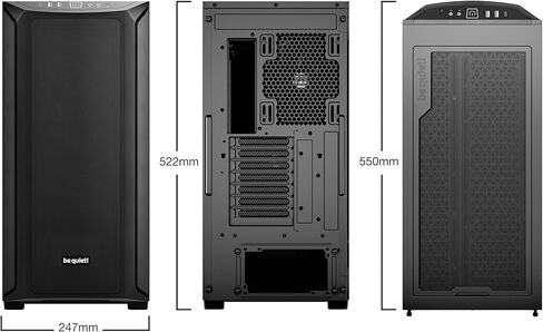 be quiet! Shadow Base 800 DX - ARGB - Mid-Tower PC Gaming Case - 420mm radiators or E-ATX motherboards Support - Black - BGW61 in Kuwait
