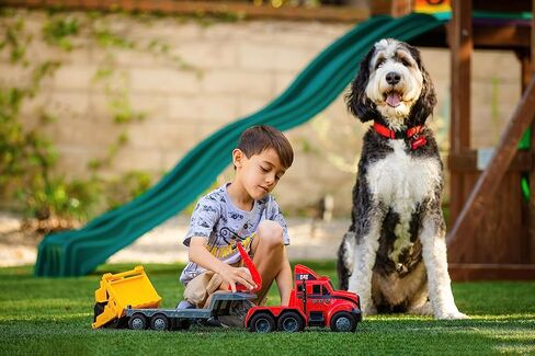 CatToysOfficial، محرك ثقيل للإنشاءات من CAT، نصف شاحنة ومقطورة مع لودر صغير للطاقم، أضواء وأصوات، للأعمار من 3 سنوات فما فوق، أصفر in Kuwait