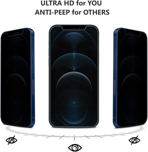Pehael [2+2 Pack] iPhone 13 Pro Privacy Screen Protector with Camera Lens Protector Full Coverage AntiSpy Tempered Glass Film 9H Hardness Upgrade Edge Protection Easy Installation Bubble Free [6.1 in Saudi Arabia