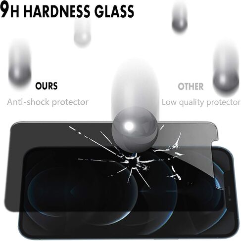 Pehael [2+2 Pack] iPhone 13 Pro Privacy Screen Protector with Camera Lens Protector Full Coverage AntiSpy Tempered Glass Film 9H Hardness Upgrade Edge Protection Easy Installation Bubble Free [6.1 in Saudi Arabia