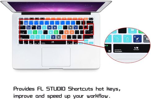 HRH Serato DJ اختصارات وظيفية Hotkey غطاء لوحة المفاتيح السيليكون لجهاز MacBook Air 13، لجهاز MacBook Pro13/15/17 (مع أو بدون شاشة Retina، 2015 أو إصدار أقدم) ولجهاز iMac الأقدم، الولايات المتحدة الأمريكية/الأوروبية in Kuwait