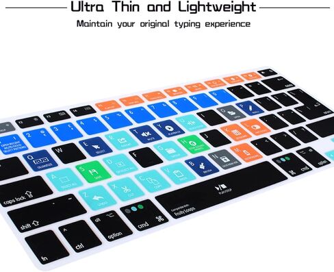 HRH Serato DJ اختصارات وظيفية Hotkey غطاء لوحة المفاتيح السيليكون لجهاز MacBook Air 13، لجهاز MacBook Pro13/15/17 (مع أو بدون شاشة Retina، 2015 أو إصدار أقدم) ولجهاز iMac الأقدم، الولايات المتحدة الأمريكية/الأوروبية in Kuwait