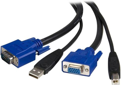 StarTech.com 10 ft 4-in-1 USB VGA KVM Cable with Audio and Microphone - VGA KVM Cable - USB KVM Cable - KVM Switch Cable (USBVGA4N1A10), Black in Kuwait