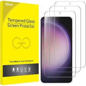 JETech Screen Protector for Samsung Galaxy S23 5G 6.1-Inch, Tempered Glass Film, Fingerprint ID Compatible, HD Clear, 3-Pack