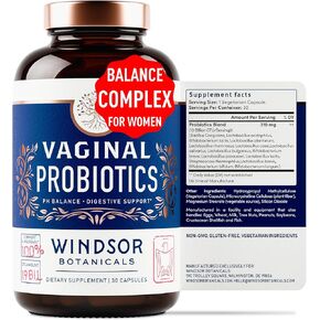 Vaginal Probiotics for Women - 19Bil CFU Lactobacillus Salivarius Probiotic for PH Balance, Digestive, Gut Health - Feminine Balance Complex Probiotics for Women BV Support Supplements - 30 Capsules