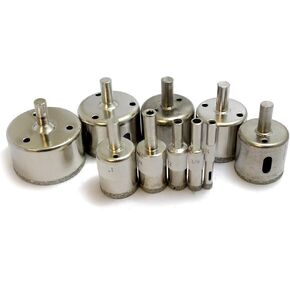 Oudtinx 10 Pcs Diamond Drill Bit Set 1/4", 3/8", 1/2" (0.5 Inch), 3/4", 1", 1 1/4", 1 3/8", 1 1/2", 1 3/4", 2" In Inch, Glass, Fish Tanks, Marble, Granite, Ceramic, Porcelain, ect.