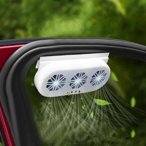 Car Solar Powered Exhaust Fan Car Window Exhaust Fan Vehicle Ventilation Fan Auto Air Vent Cool Fan Cooler Ventilation System Car Radiator Cooling Fan with Three Air Outlets, Black