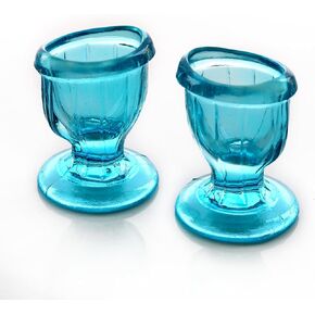 Set of 2 Eye Wash Cups | Eye Cleaner Solution for Tired Eyes, Eyestrain, Makeup, and Dust | Eye-Shaped Rim for Eye Rinse and Cleansing - Sky Blue