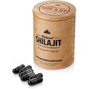 NATURAL SHILAJIT Capsules (1-2 Months Supply) | 60 Count | Shilajit Supplement with Fulvic Acid & Trace Minerals, Plant Nutrients for Energy, Immune Support, Vitality | Gold Grade Shilajit Resin (A+)