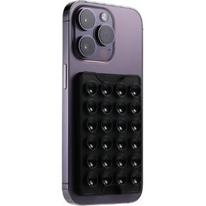 BIAJIYA Silicone Suction Phone Case Adhesive Mount Mirrors Anti-Slip Hands-Free Mobile Accessory Holder for Selfies and Tiktok Videos for All Smartphones (Black)