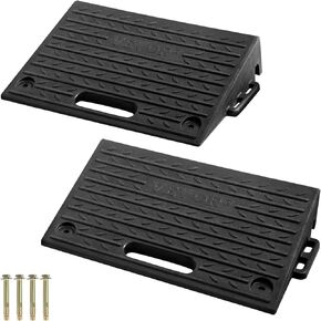 VEVOR Rubber Curb Ramp 4" Rise, Connectable Sidewalk Curb Ramp 2 Pack, Driveway Ramp for Curb, Heavy Duty Rubber Ramp for Forklifts, Trucks, Buses, Cars, Wheelchairs, Bikes
