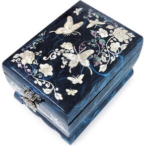 MADDesign Mother of Pearl Lacquered Jewelry Music Box Two Level Red