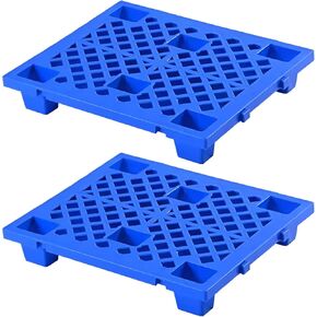 2 Pcs Blue Plastic Pallets, Lightweight Moisture-Proof Waterproof Floor Pallets, Interlocking Pallet with Breathable Grids, Applicable to Indoor and Outdoor, Garages, Kitchen, Basement and More