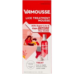 Vamousse PRO Lice Emergency Kit, Includes Lice Treatment Mousse (6 Oz), Daily Lice Shampoo (4 Oz), Lice Repellent Spray (3 Oz), Steel Lice Comb & 2 Clips, for Kids & Adults, Ideal for Daily Use