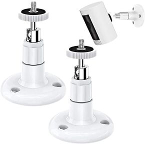 2Pack Adjustable Security Wall Mount Bracket for Plug-in Ring HD Security Camera & Stick up Cam Battery, 360 Degree Adhesive Indoor Outdoor Ring Camera Mount Bracket, No Drill