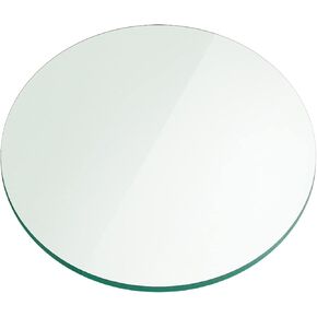 24" Inch Round Glass Table Top 1/4" Thick Flat Polish Edge Tempered by Fab Glass and Mirror