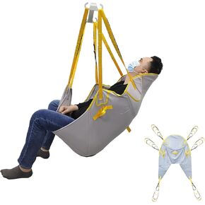 Hoyer Lift Sling - Patient Lift Slings for Home Use, U Shape Divided Leg Sling with Head Support for Safe and Easy Patient Transfer, Patient Lift Sling, Hoyer Sling, Lifts - Supports up to 500 lbs