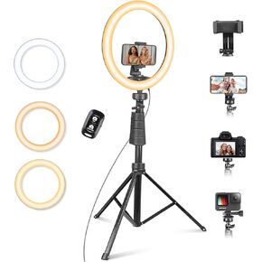 Eicaus 12" Ring Light with Tripod Stand and Phone Holder,Selfie LED Lighting with 62" Phone and Stand,Circle Ringlight for Photography,TIK Tok and YouTube,Compatible with iPhone, Android and Cameras in Kuwait