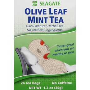 Seagate Products Olive Leaf Herbal Mint Tea 24 Count (pack of 1)