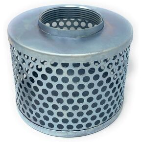 Gloxco 3" Suction Strainer, Round Hole, Zinc Plated Steel (STR-RH300)