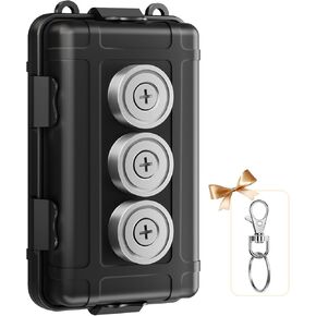 Upgraded Magnetic Key Holder Under Car with Faraday Bag and Zone for Tracker, Hide a Key Outside with Magnetic Key Box for Under Car, Waterproof Magnetic Key Holder for Car, Magnetic Storage Box