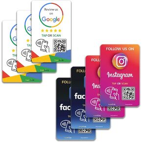 Google Review Tap Cards (3-Pack) by TapFive - Tap for Instant Reviews - All Phones Compatible - Reusable Smart Tap NFC & QR - Boost Business Reviews - Powered by TapFive (3 Card Pack)