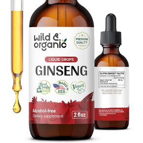 Korean Red Panax Ginseng Liquid Extract - Organic Ginseng Root Drops - Red Ginseng Tincture Complex - Vegan, Alcohol Free Supplement - 2 fl oz