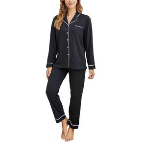 Tugege Pajamas Set Long Sleeve Sleepwear Womens Button Down Nightwear Pj Sets