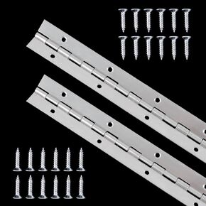Continuous Stainless Cabinets Folding Furniture-Hardware - Piano Hinge 12 Inch,Heavy Duty Stainless Steel Piano Hinge for Cabinet Door Cases Wood Furniture 24 Screw Included 2 PCS Black Hjpzrui