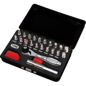 Tone BRS20 طقم سقاطة، إدراج لقمة، 0.25 بوصة (6.35 ملم) (1/4 بوصة)، أسود، 22 قطعة
